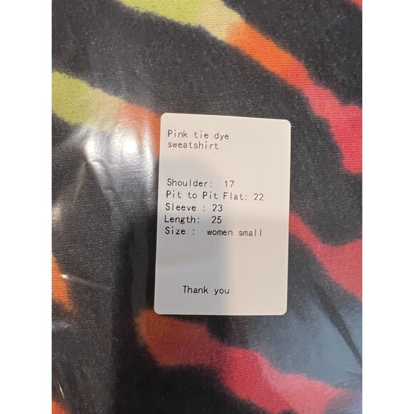 Victoria Secret Pink Womens Sweatshirt Black Tie Dye Pullover Size Small - Picture 11 of 11